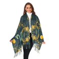 thumbnail image 3 of FORMRS Womens Scarf Winter Soft Long Big Warm Shawls Wrap Tassel Scarves, Green Celestial Serpent, 3 of 9