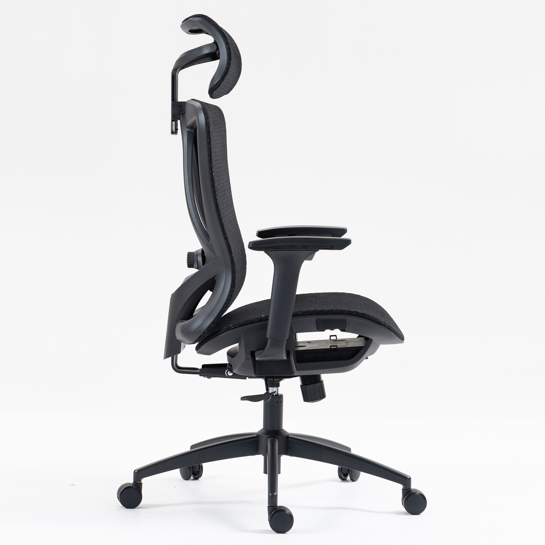 Noble House Fido 47" High Back Mesh Office Chair, Ergonomic Reclining Design with Adjustable Lumbar, Black