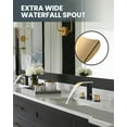 thumbnail image 5 of WOWOW Waterfall Bathroom Faucet 3 Holes 8Inch Widespread Bathroom Sink Faucet, 5 of 7
