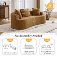 thumbnail image 5 of ATHOPE 86" Curved Cloud Couch, Boneless Sofa for Small Space, Plush Teddy Fabric Modern Couch with 3 Throw Pillows, Comfy Floor Love Seat for Living Room, Bedroom, Brown, 5 of 8