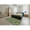 thumbnail image 4 of Ahgly Company Indoor Round Patterned Army Green PAT1803X Area Rugs, 4' Round, 4 of 6