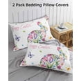 thumbnail image 2 of Easter Bunny Pillow Cases Standard Size Set of 2 - Microfiber Bed Throw Pillow Covers, Spring Flower Daisy Tulips Pastoral Butterfly Decorative Lumbar Pillow Cover with Envelope Closure 20"x26", 2 of 6