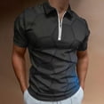 thumbnail image 2 of Abstract Honeycomb Men Zipper T-shirt Summer Casual Short Sleeve T-shirt Top, 2 of 7