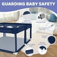 thumbnail image 6 of Baby Playpen, HDJ 50*50 inch Baby Play Yard with Soft Breathable Mesh and Anti-Slip Base, Baby Fence Infant Playard for Boy and Girls, Blue, 6 of 6