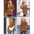 thumbnail image 4 of Ekouaer Maternity Shirts 3 Packs Pleated Long Sleeve Tops Tunic Casual Pregnancy Clothes, 4 of 7