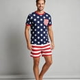 thumbnail image 2 of 4th of July Family Matching Outfits Red White Blue Patriotic Short Sleeve Tops and Shorts Set, 2 of 7