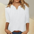 thumbnail image 2 of Women's Casual 3/4 Sleeve T-Shirts Round Neck Cute Tunic Tops Basic Tees Blouses Business Work Tee Top, 2 of 5