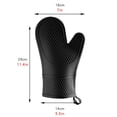 thumbnail image 2 of 1 Pair Silicone Oven Gloves, Heat Resistant Silicone Oven Mitts BBQ Gloves Waterproof Kitchen Gloves for Baking, BBQ Grilling (Black), 2 of 5