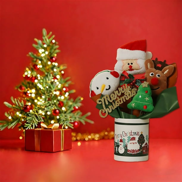 Adornos navideños, adornos navideños, regalos navideños, adornos navideños de ositos de peluche, adornos navideños, figuras de tela, adornos navideños de muñecas, adornos de tela