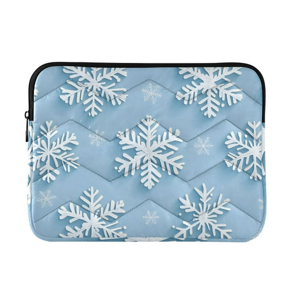 FORMRS 13-13.3 inch Laptop Sleeve Case Soft Carrying Quilted Computer Bag Cover, Blue Snowflake