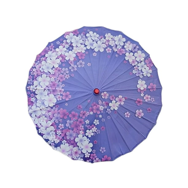 Bewildely Paraguas de tela de seda, estilo chino tradicional, papel al óleo, danza clásica femenina, sombrilla decorativa, disfraz, accesorios de Paraguas de lluvia Tipo 7 Bewildely HA073075-13