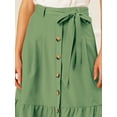 thumbnail image 7 of INSPIRE CHIC Women's Button Decor Casual High Waist Belted Ruffled Skirt, 7 of 7