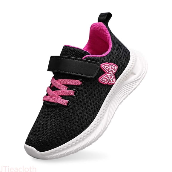 JTieacloth Girls Sneakers Breathable Mesh Lightweight Comfortable Sports Shoes For Kids With Design Non Flexible Sole Casual School Shoes,Sizes 11 Little Kid