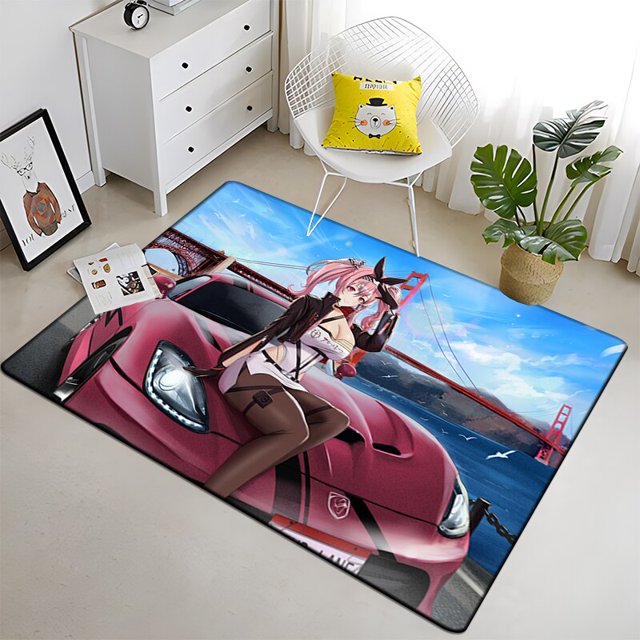 Alfombra de pintura de dibujos animados de reina de carreras alfombra de Picnic bohemia para decoración del hogar suave negra de gran área1740x60cm (15x23 pulgadas)40x60cm (15x23in) zhangyuxiang unisex
