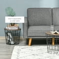thumbnail image 5 of HOMCOM Set of 2 Side Tables with Storage, Nesting Wire Design Stacking Round Accent Coffee Tables with Inside Storage, Removeable Top for Living Room or Bedroom, Black/Brown Black, Rustic Brown, 5 of 9