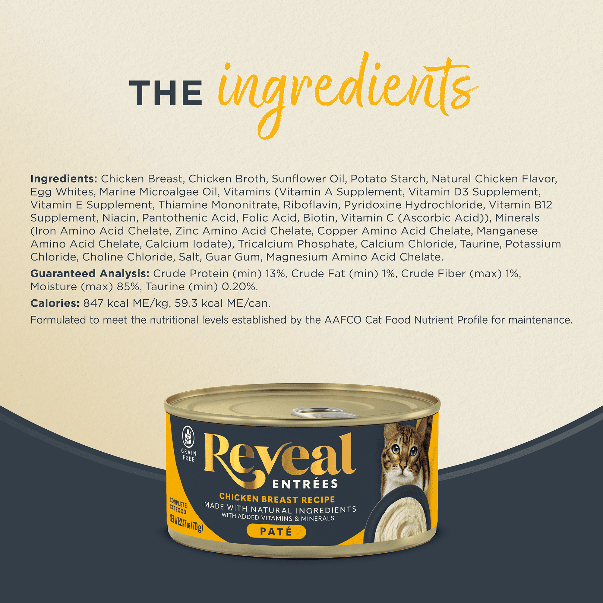 Reveal Pet Food, Chicken Breast Recipe Entrée Paté, 24ct, 2.47 Oz Cans