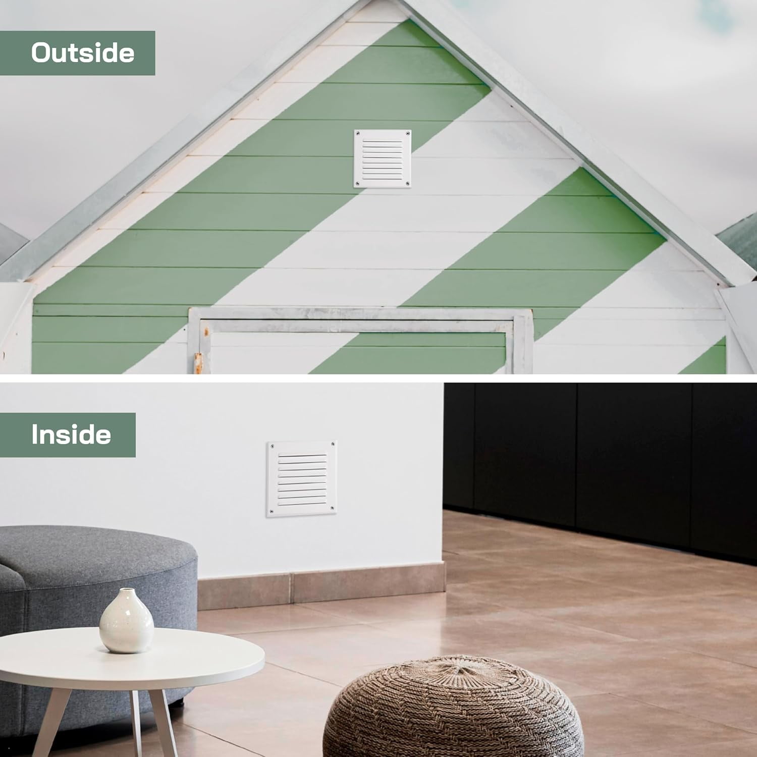 Metal Vent Cover Square Soffit Ventilation Louver Grille Cover with Mesh Vent Zeraneb