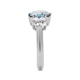 thumbnail image 3 of Stainless Steel Aqua Round Cubic Zirconia Promise Ring Size 6, 3 of 7