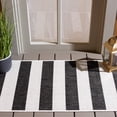 thumbnail image 2 of SAFAVIEH Courtyard Earl Striped Indoor/Outdoor Area Rug, Ivory/Black, 2' x 3'7", 2 of 13
