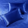 thumbnail image 2 of Satin Pillowcase Queen [2-Pack, Navy] - Hotel Luxury Silky Pillow Cases for Hair and Skin - Extra Soft 1800 Double Brushed Microfiber Pillow Covers, 2 of 4