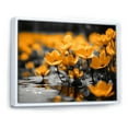 thumbnail image 2 of Designart "Golden Sunlight Yellow Grey Blooms I" Floral Floater Framed Canvas Art Print, 2 of 7