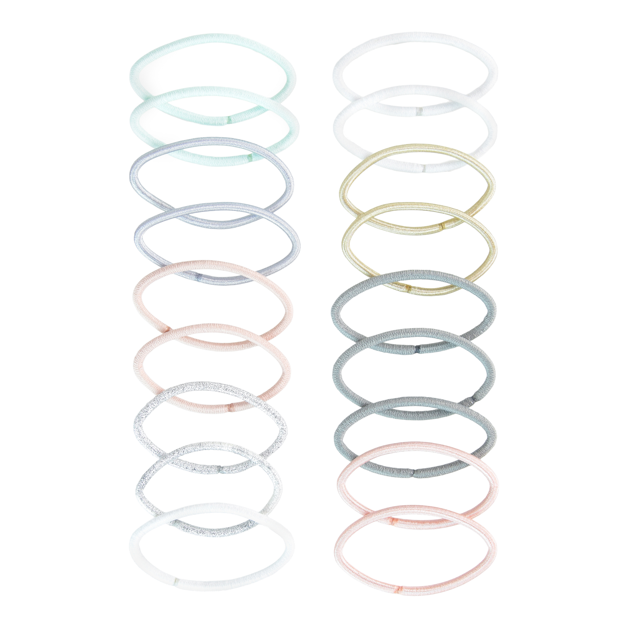(4 pack) Scunci No-Damage Elastic Stretch Nylon Hairbands in Pastel Colors, 18ct