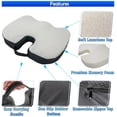 thumbnail image 2 of Contour Memory Foam Seat Cushion w/ Washable Soft Plush Sherpa Top - U Shaped Therapeutic Comfort Designed to Cradle & Support Your Body - Anti Slip Bottom & Carrying Handle, 2 of 7