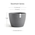 thumbnail image 2 of Ecopots Stockholm Durable Modern Round Indoor/Outdoor Recycled Based Composite Flower Pot Planter, Grey, 9.5", 2 of 4