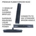 thumbnail image 2 of Premium Heavy Duty Rubber Broom Head- Indoor Outdoor Pet Hair Removal Carpets Rugs Squeegee Tile Vinyl Floors- 12', 2 of 5