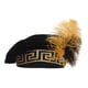 thumbnail image 1 of Sombrero de rey medieval con gorra plana de plumas, sombrero de copa tipo muffin para boda temática Negro, 1 of 9