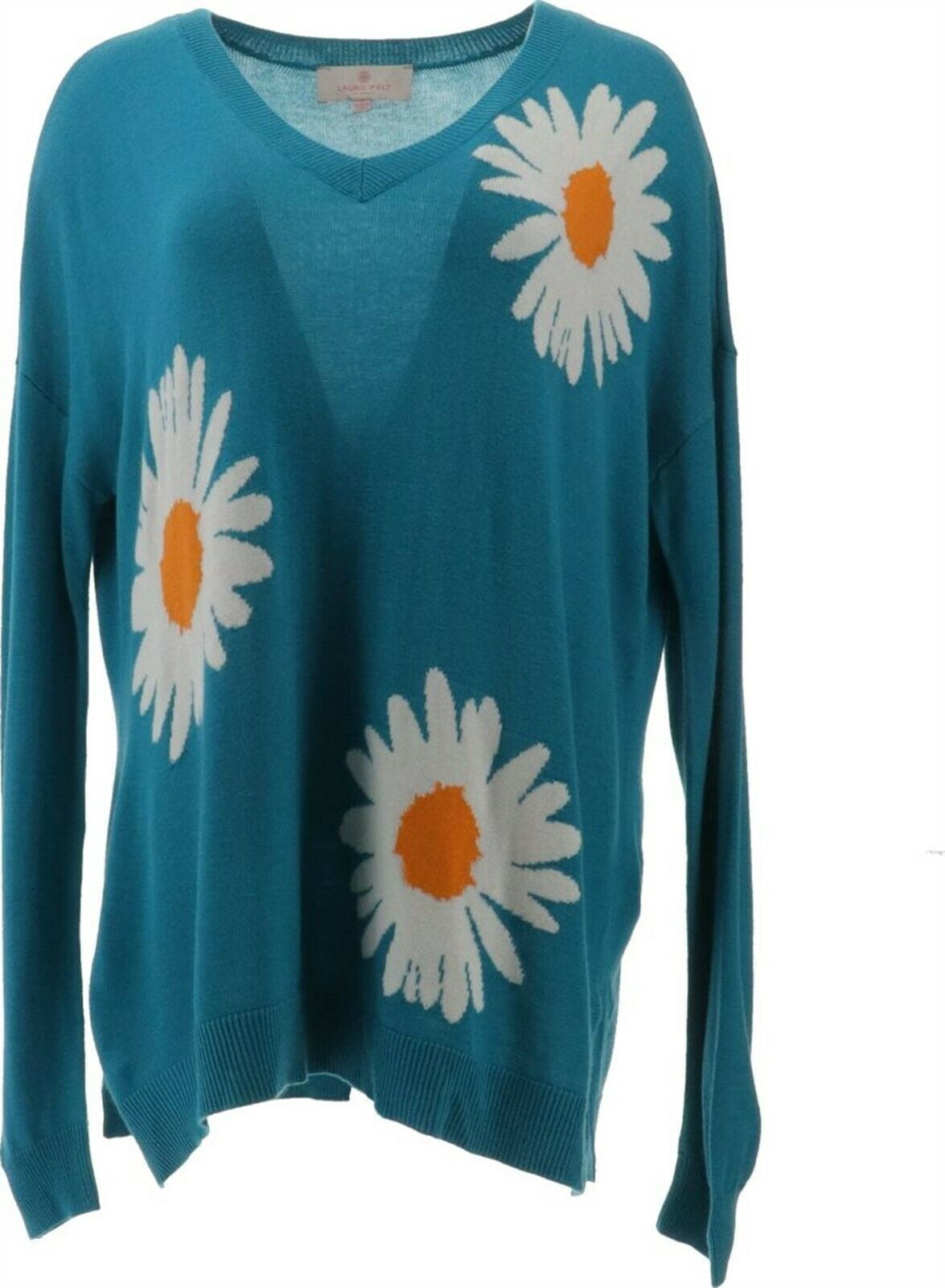 Laurie Felt Cashmere Blend Daisy Print 