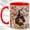 Red, variant on Ornate Bat Coffee Mug, Floral Gothic Mug, Ceramic 11 oz