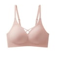 thumbnail image 3 of 2PC Women Lace Bras Plus Size Wireless Seamless without Steel Ring Push Up Full Coverage Everyday Underwear Bra,Coffee,48 B, 3 of 3