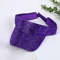 thumbnail image 2 of Esquirla Bling Rhinestones Sun Visor Hat Comfortable Windproof Fashion Visor Caps Sun Hat Violet, 2 of 8