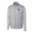 thumbnail image 2 of Men's Cutter & Buck Gray New Hampshire Fisher Cats Stealth Hybrid Quilted Full-Zip Windbreaker Jacket, 2 of 3