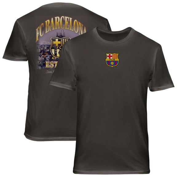 Men's 1863FC  Gray Barcelona Wordmark Cotton T-Shirt