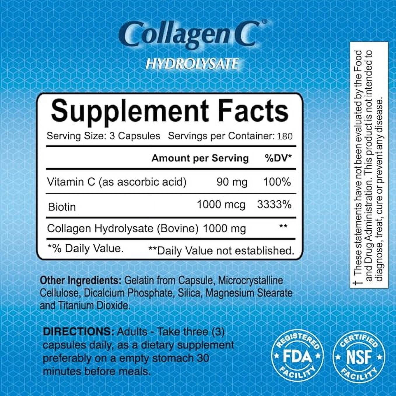 CollagenC by Alfa Vitamins - Anti-Aging Nutritional Supplement for - Skin, Nails & Hair Rejuvenation - Supports Bone & Muscle Health - 180 Capsules - 2 Pack