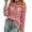 Pink, variant on Women's Lightweight Hollow Out Knit Beach Cover Up Long Sleeve Casual Loose Fit Summer T-Shirt For Outing Oversized T-shirts Short Sleeve Crewneck Casual Tops