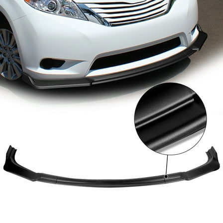 For 2011 to 2015 Toyota Sienna 3Pcs Matte Black Finish MP-Style Car Front Bumper Lip Guard Body Kit 12 13 14