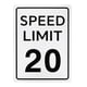 thumbnail image 1 of Señal de límite de velocidad Uxcell 20 MPH 16" x 12" Señal de tráfico de aluminio resistente a la intemperie, 1 of 1