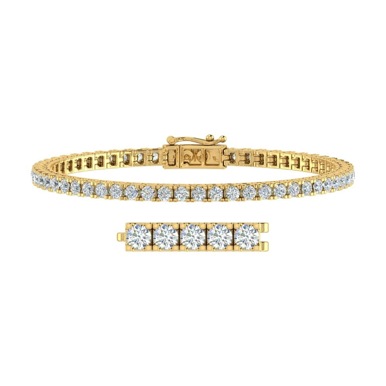 5 carat diamond tennis bracelet 14k yellow gold Clearance