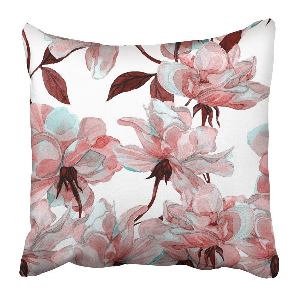 Watercolor Flower Pattern Decorative Throw Pillows Pillowcase Polyester Cushion