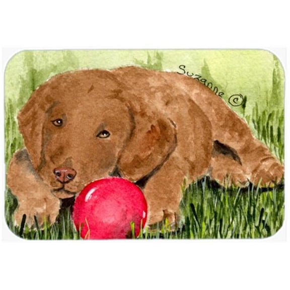 Carolines Treasures Curly Coated Retriever Glass Cutting Board Large 12H x 16W multicolor