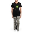 thumbnail image 4 of CafePress - Shamrock [Swirls] Women's Dark Pajamas - Women's Short Sleeve Print T-Shirt and Pants Dark Cotton Pajama Set, 4 of 7