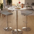 thumbnail image 3 of Mesa de Bar Redonda Rotación Blanco,con base plateada,Altura Ajustable HOMEMAKE FURNITURE Moderno, 3 of 6