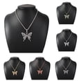 thumbnail image 2 of Collier Papillon Chaîne Vintage Pendentif Papillon en Strass pour Femmes, 2 of 10