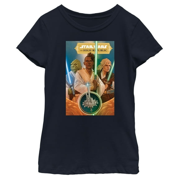 Girl's Star Wars The High Republic Jedi There Is No Fear Team Graphic Tee Navy Blue X Small