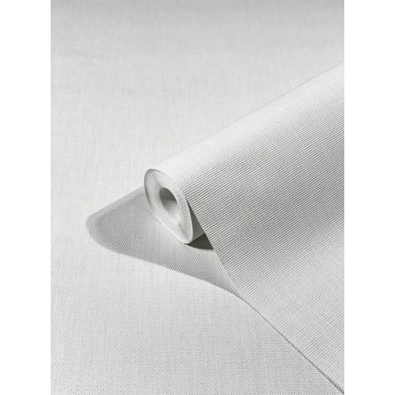 Concord Wallcoverings Textured Wallpaper Plain Solid Wall, White Beige, 21 In x 33 Ft (56 sq. ft), 33332