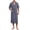 Navy, variant on LYEAA Shower Robe for Men Shawl Collar Bathrobes Belted Pocketed Soft Short Sleeves Sleepwear for Shower Pool Home Spa Use Dark Gray 3XL