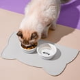 thumbnail image 3 of Cat Food Mat, Silicone Pet Feeding Mat for Floor Non-Skid Waterproof Dog Water Bowl Tray, Easy to Clean Pet Placemat，Blue 17" x 9", 3 of 7